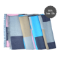 Preview: Seidenflanell Schal Patchwork Rosa Schwarz Blau